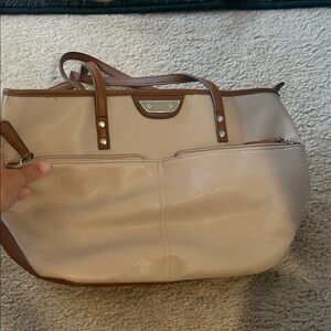 Elegant Cream and Brown Women's Tote Bag
